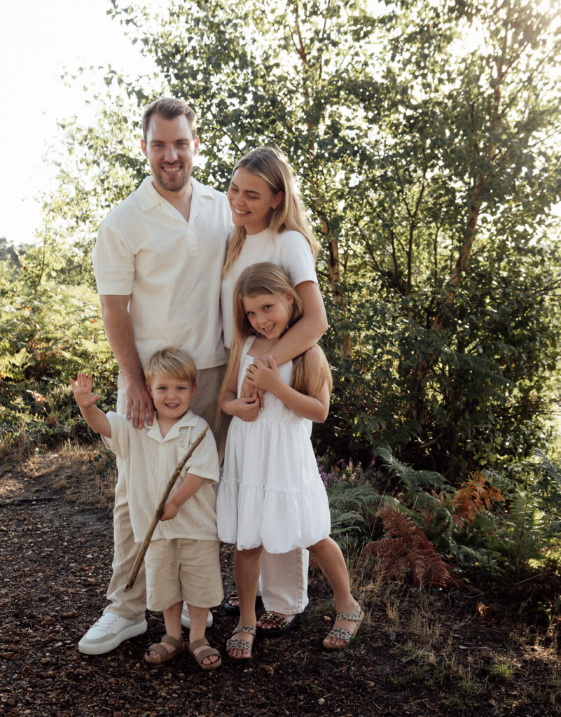Golden Hour Family Photography showing 2 adults and 2 children