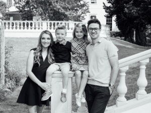 Family photography on the terrace at Coworth Park, part of Dorchester Collection in Ascot