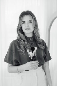 Black and White Photo of a Female Make-up Artist